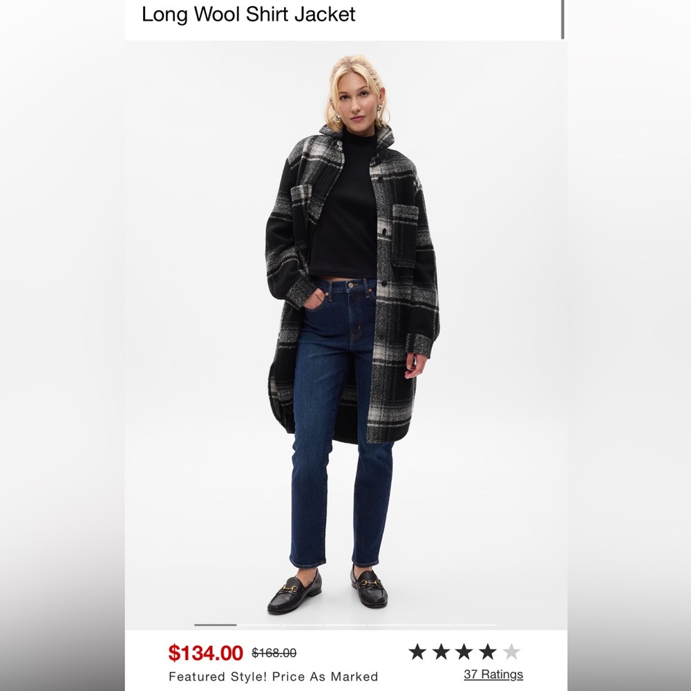 Long Wool Shirt Jacket from the Gap
